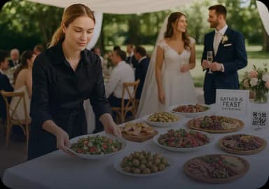 Digital business card for a catering service