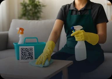 Digital business card for a cleaning service
